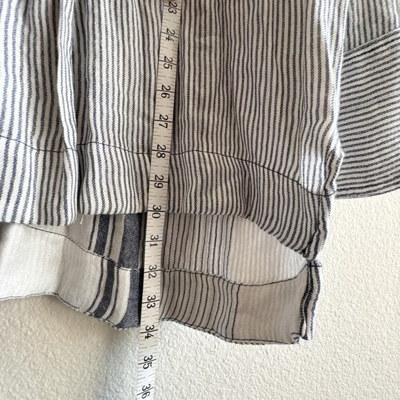 Free People On The Road Blue White Striped Popover Tunic Top Size Large - Picture 11 of 12
